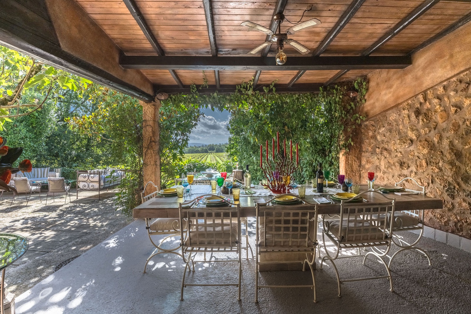 Beautiful covered patio for dining and relaxing