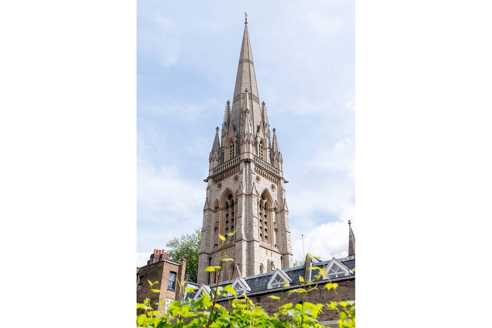 So lovely to see the spire of St. Mary Abbots nearby!