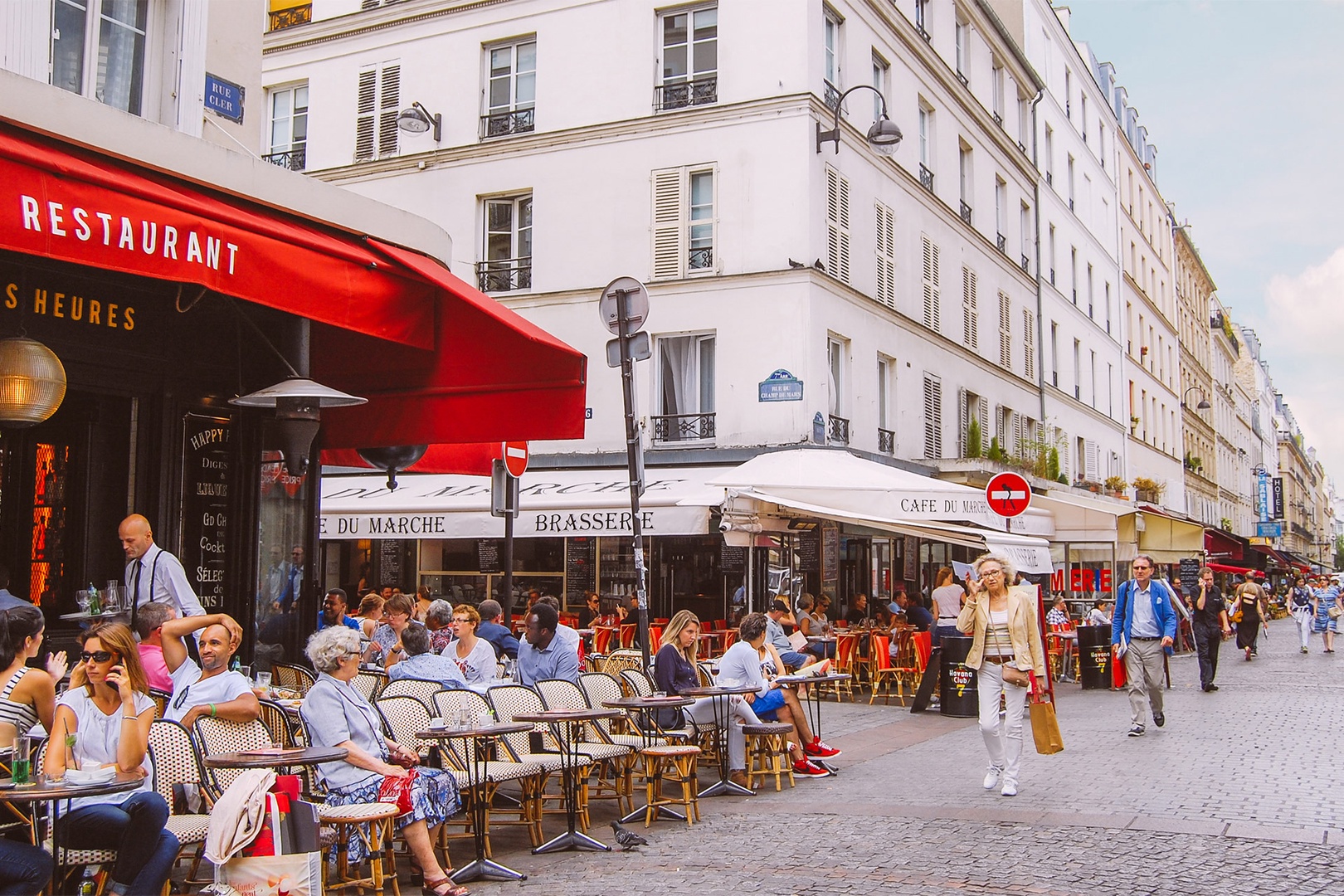 Enjoy lunch and people watching at Cafe Central on rue Cler.