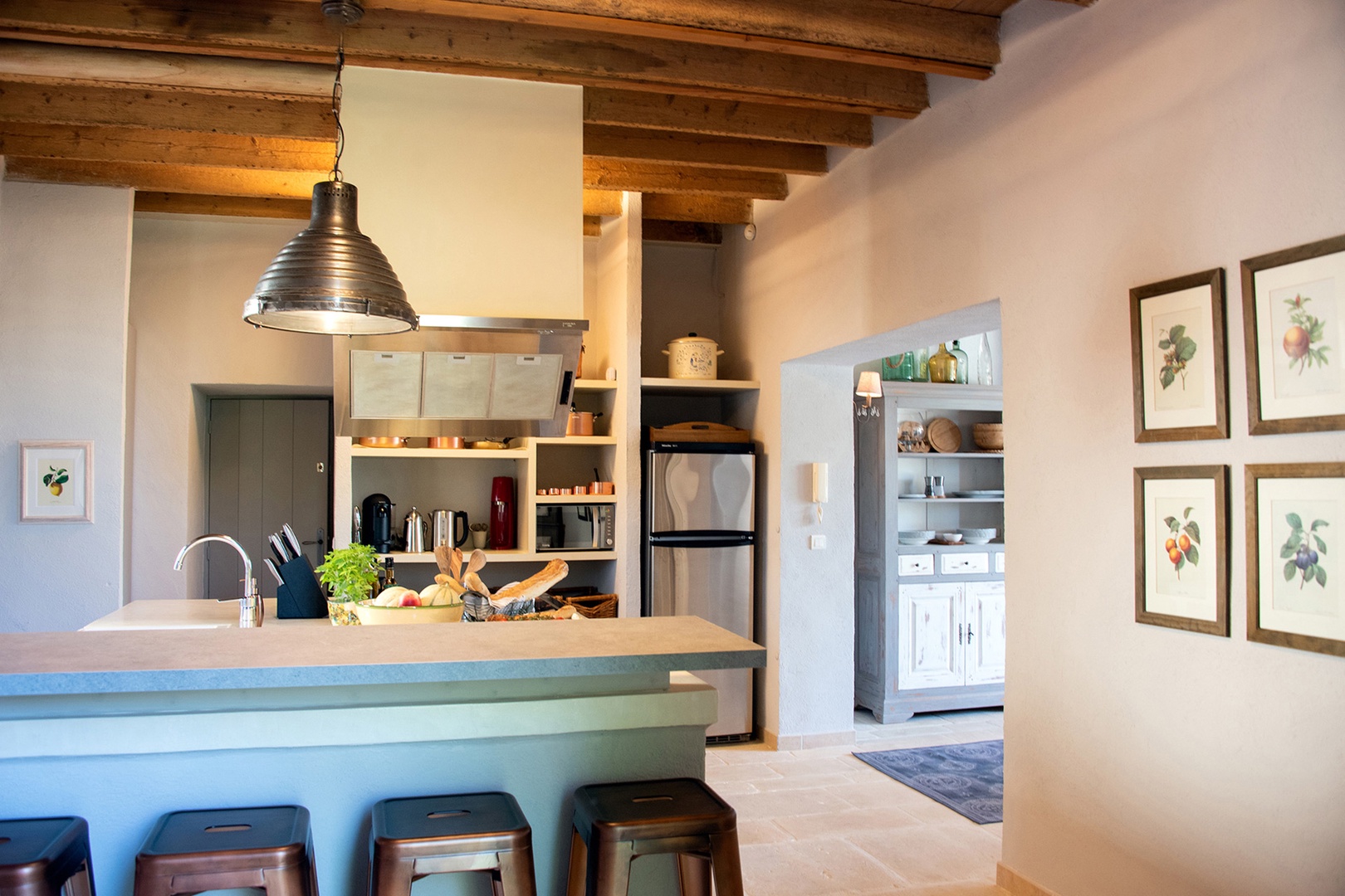 Gorgeous kitchen with central island.