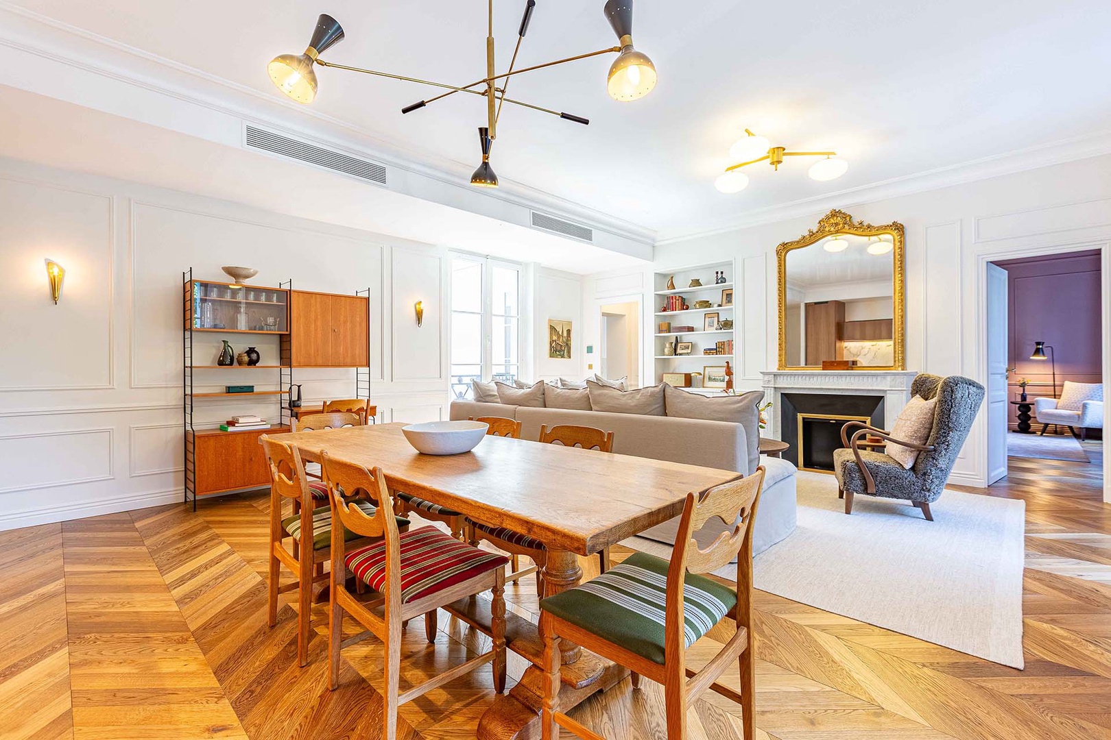 Windows on both sides fill living area with light.