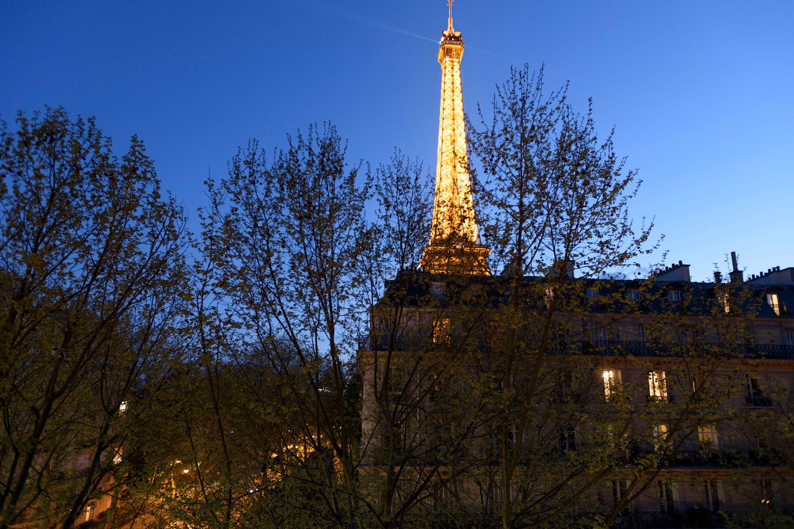 Enjoy views of the Eiffel Tower from the Calvados balcony.