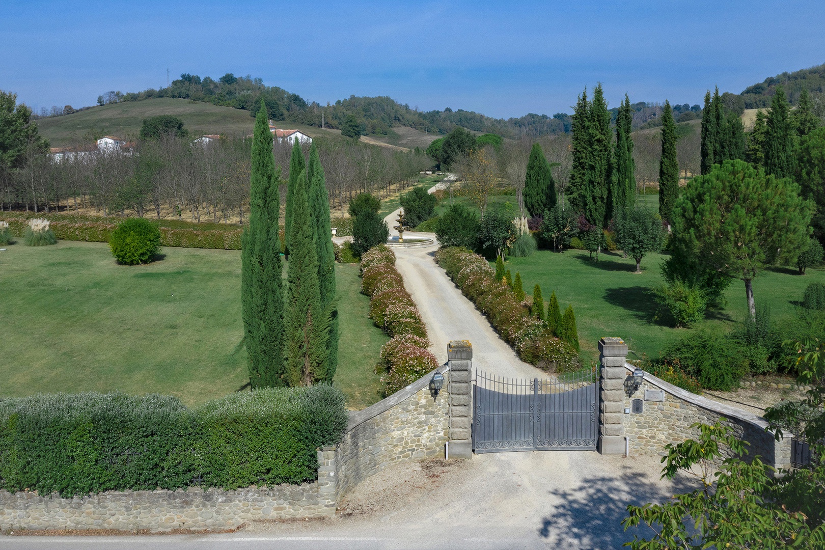 Main gate to the estate. Guests are provided electronic opener.