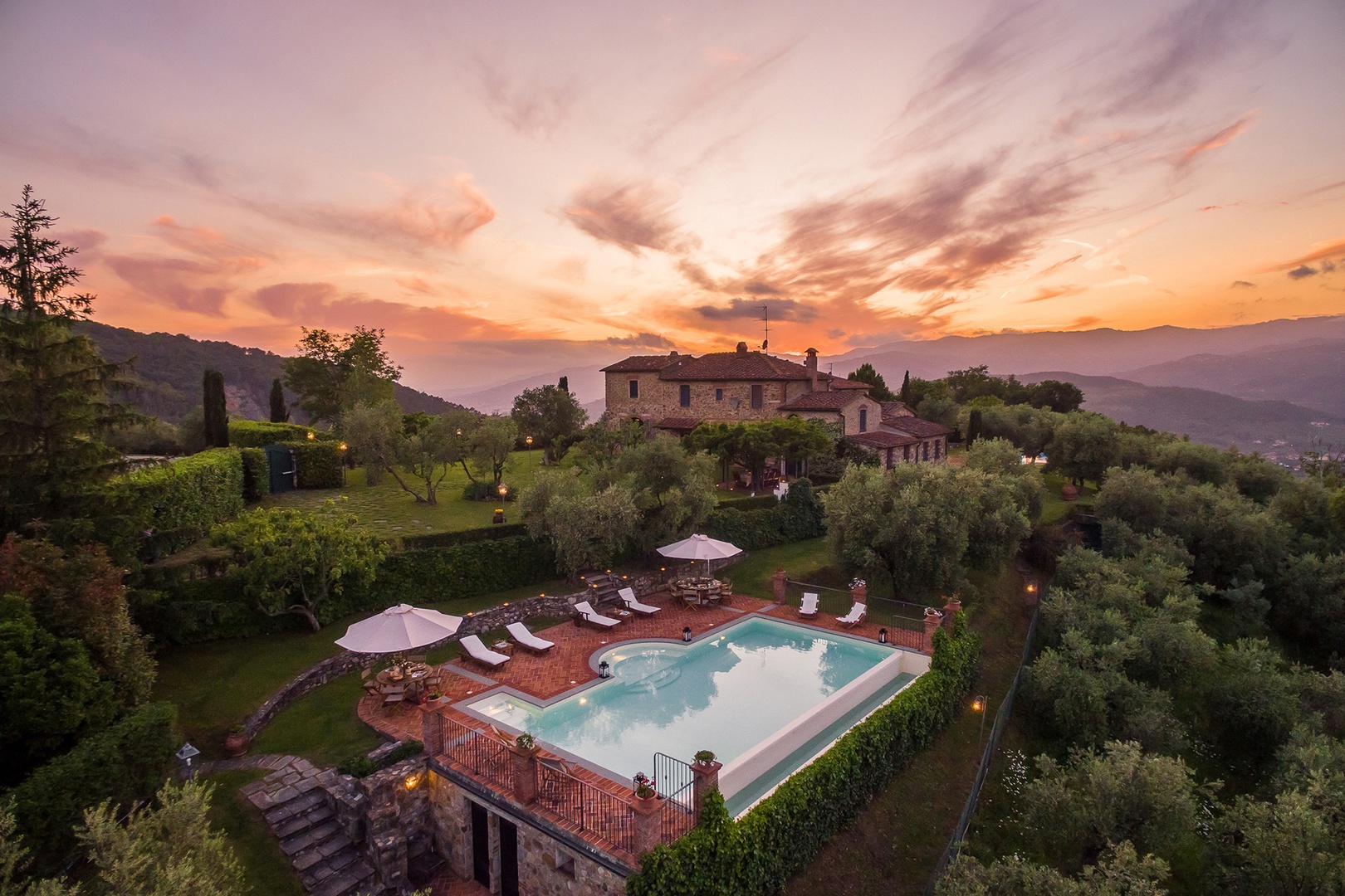 Spectacular views stretching out over the valley overlooking Montecatini Terme.