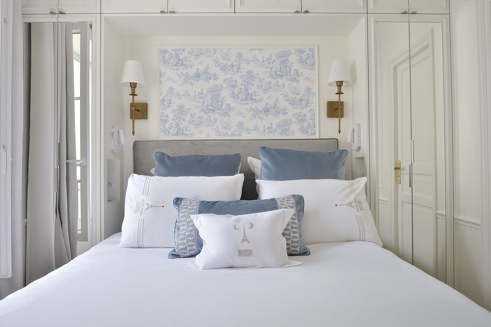Plenty of built-in storage space around the bed.
