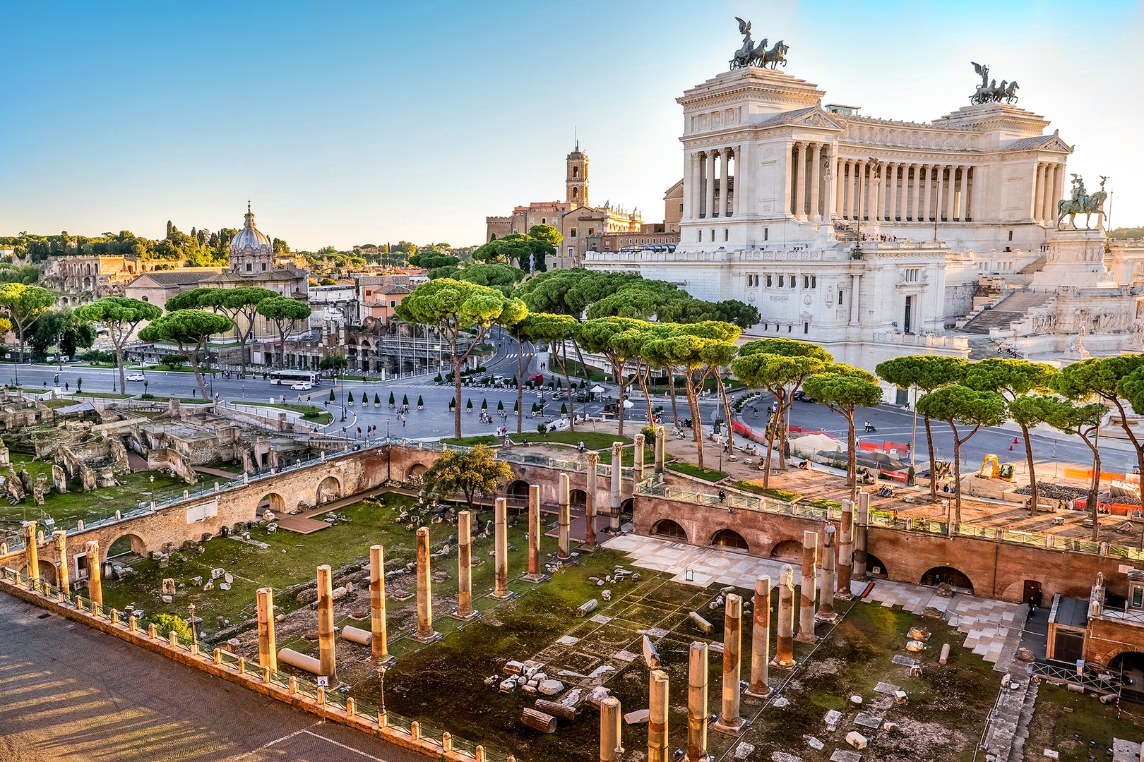 Explore the ruins of ancient Rome nearby.