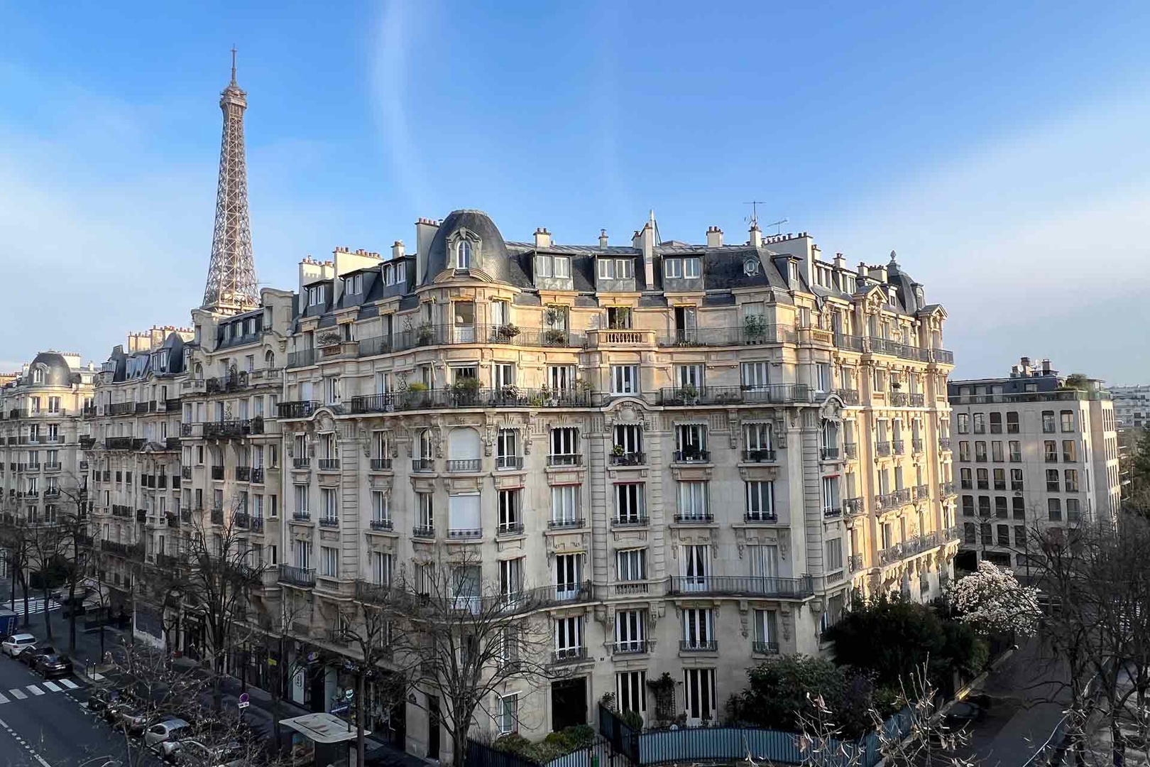 Stellar view of the Eiffel Tower from the living room.