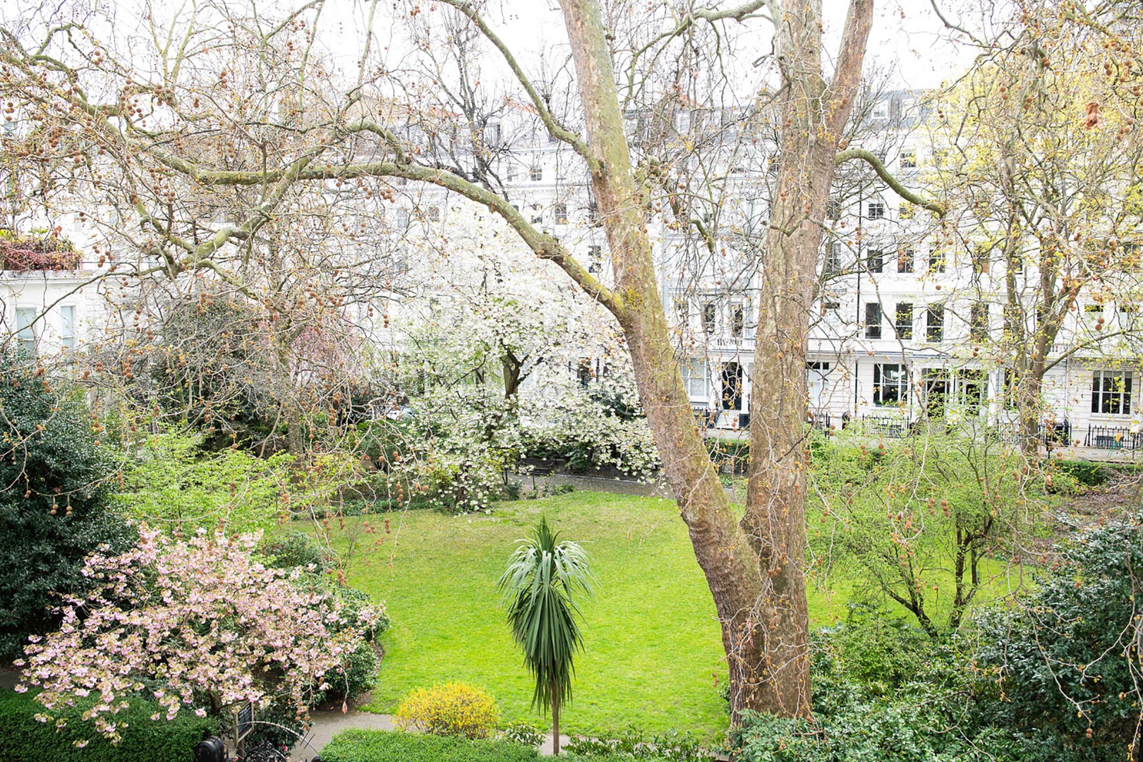 Enjoy a view overlooking beautiful Cornwall Gardens.