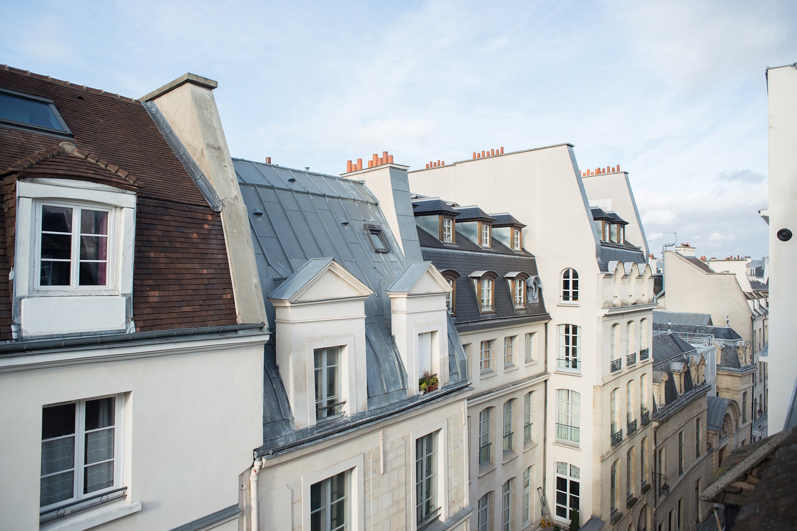 The apartment situated in the stunning Marais neighborhood.