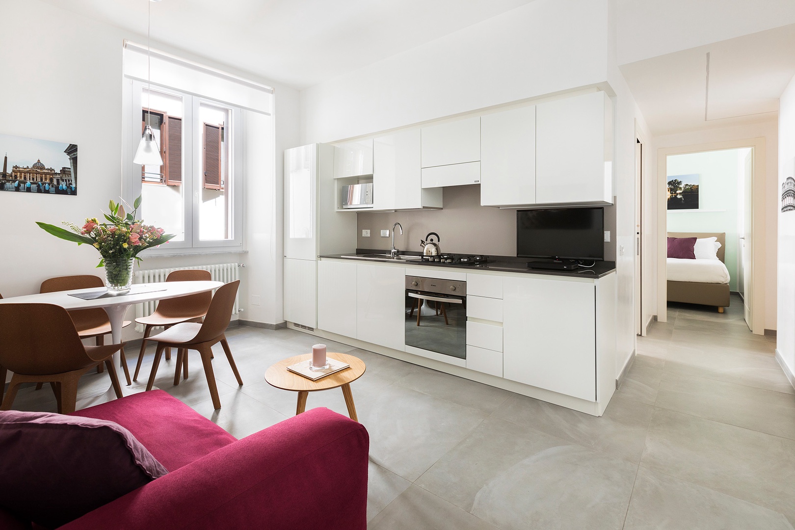 Kitchen with modern appliances.