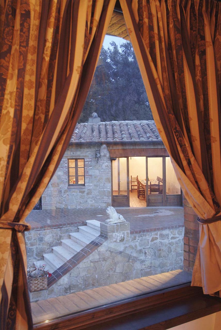 Views from the second floor overlooking the main house