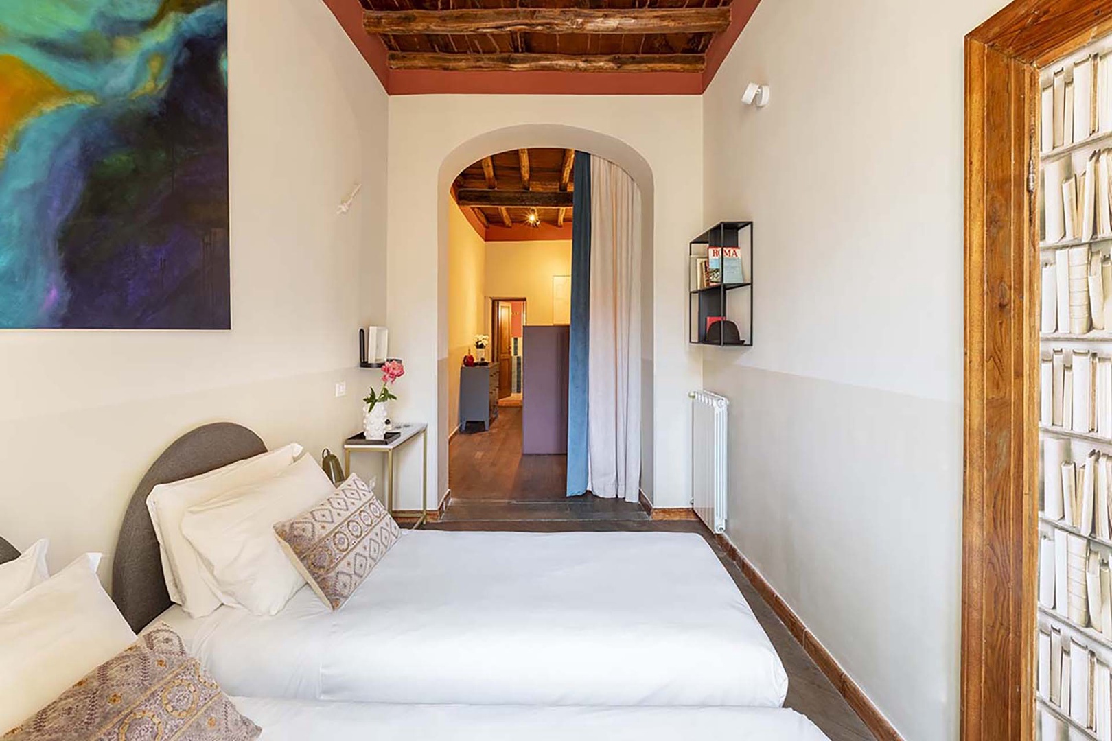 Additional sleeping area in bedroom 4 separated by a curtain.