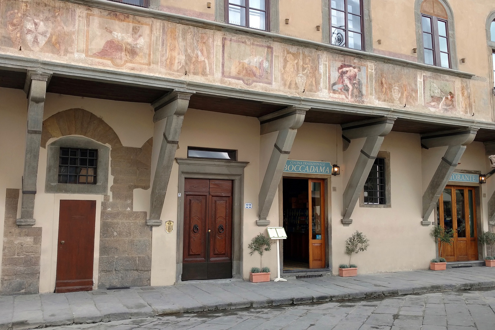 A national monument, it displays rare architecture with the 2nd floor overhanging the ground level.