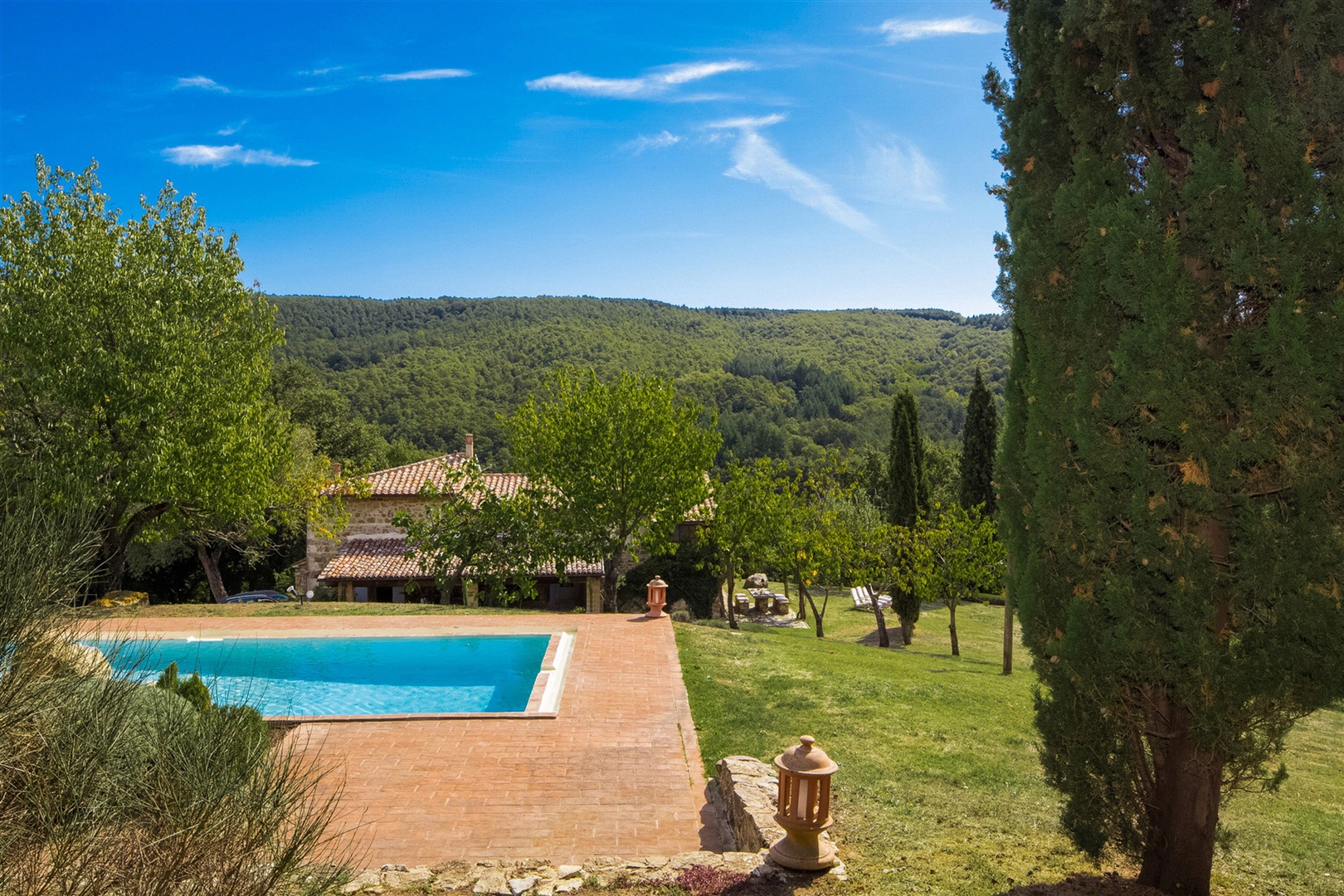 Views over the valley from the pool.