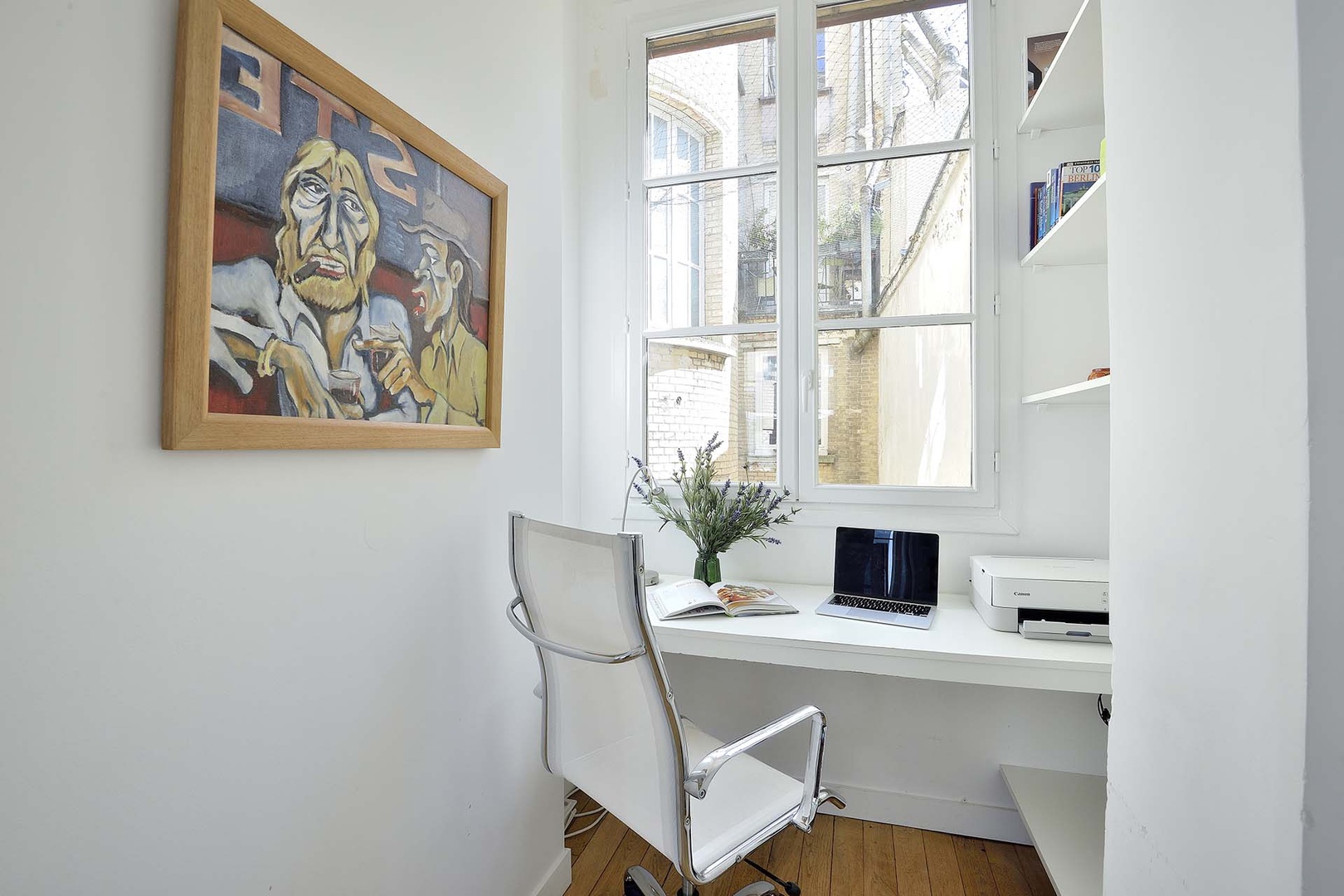 Desk nook located off the living room.