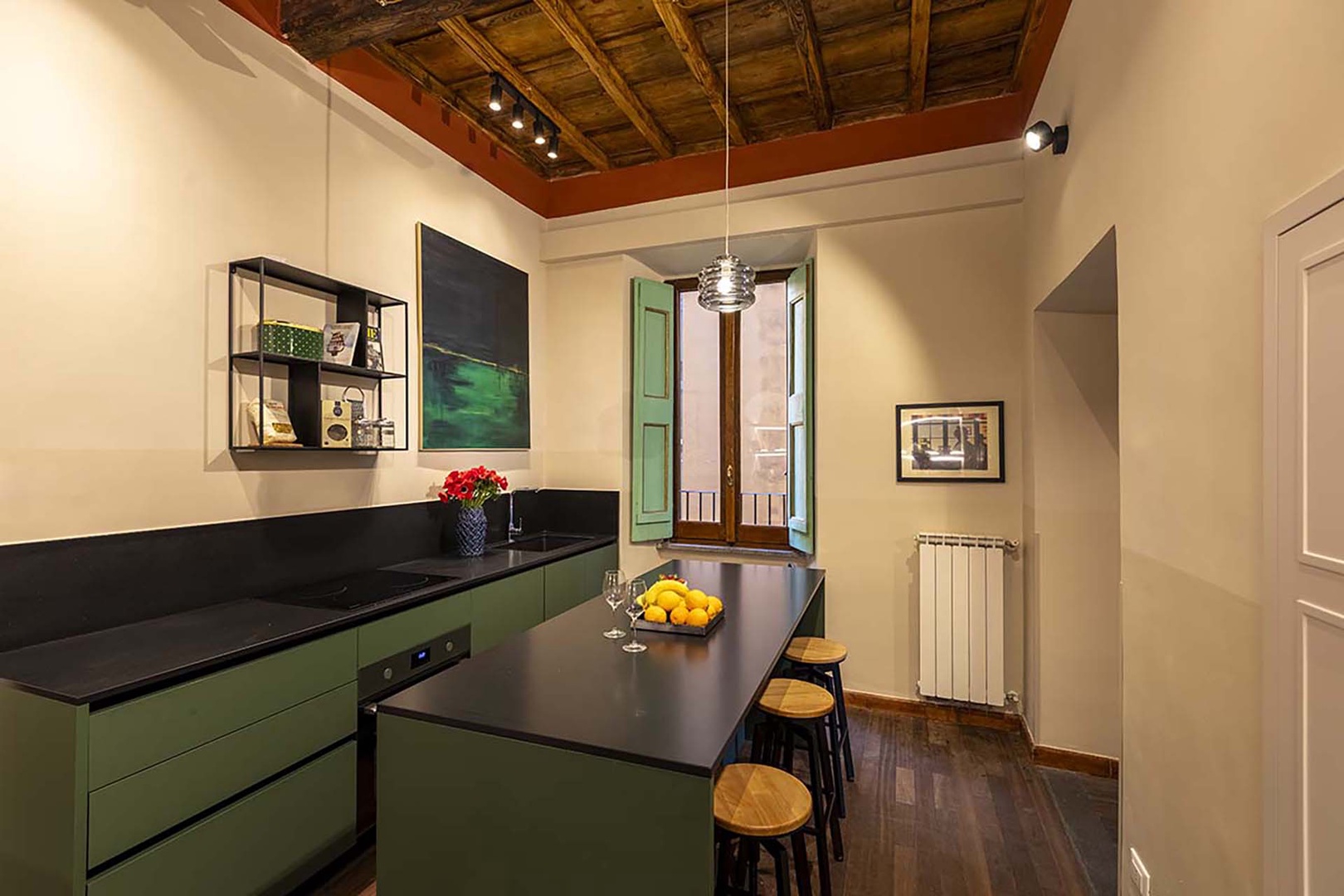 Plenty of counter space for cooking Italian favorites.