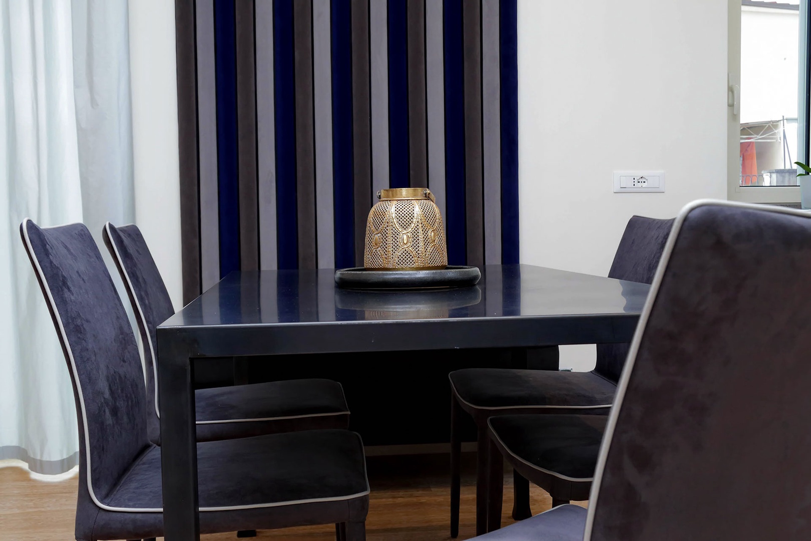 Comfortable table seats up to six people.