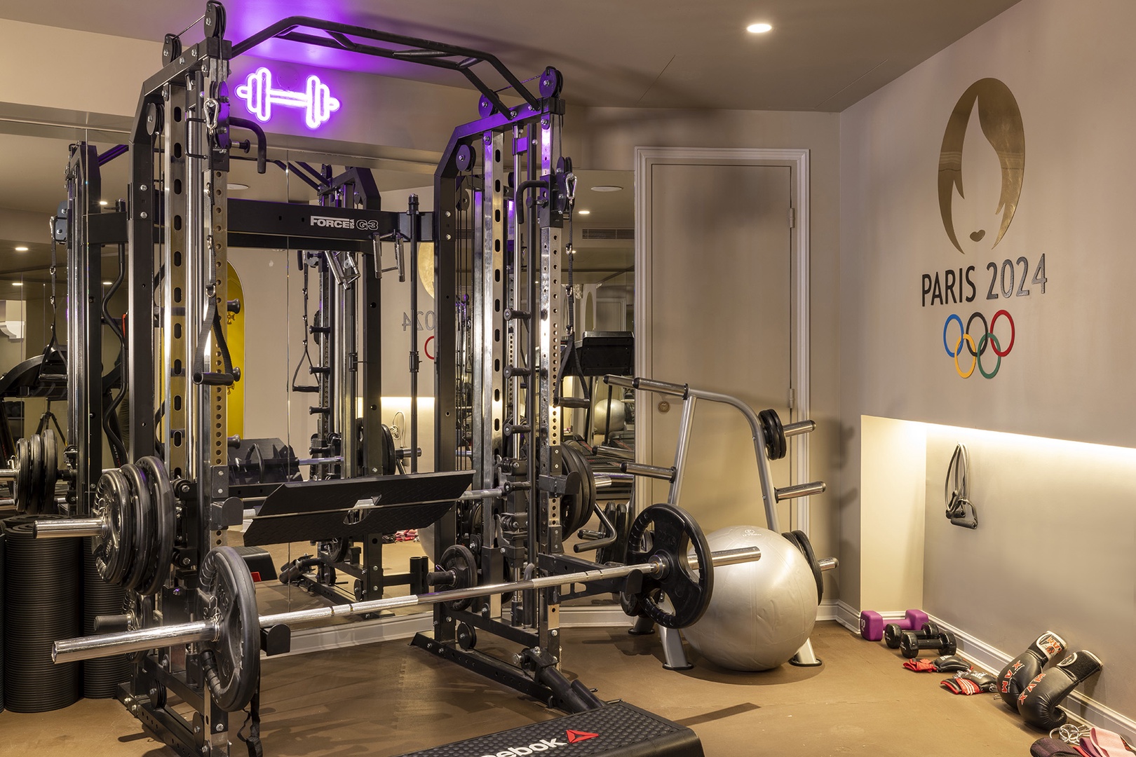 Equipment in the fitness room.