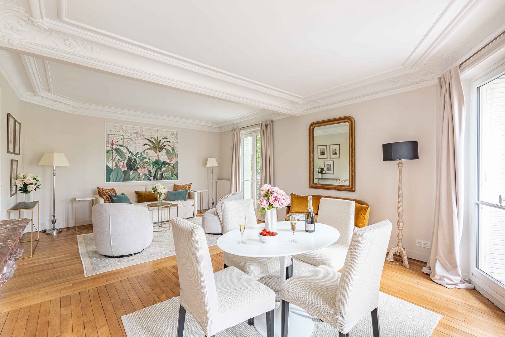 Comfortably designed dining area for daily living.