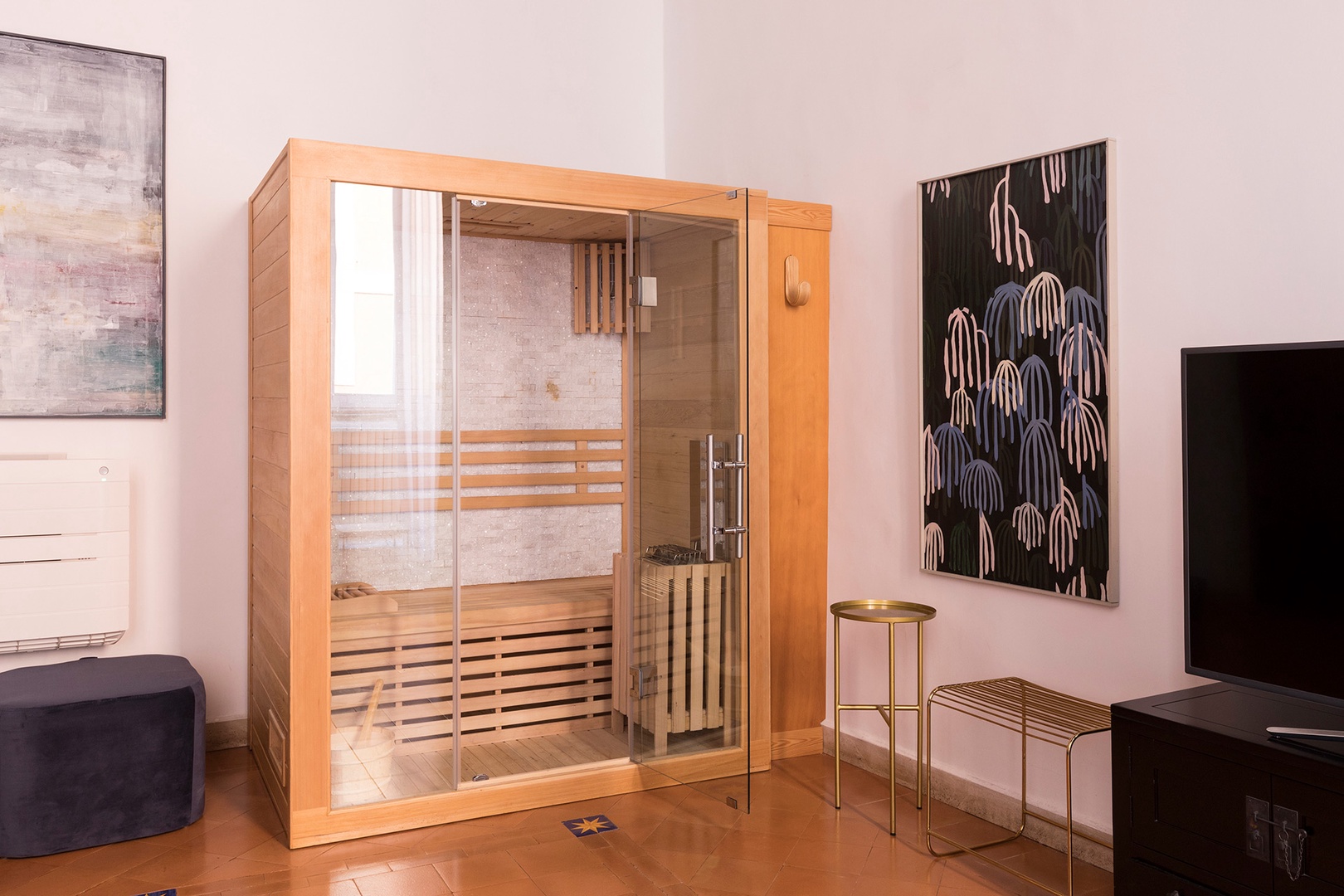 A private sauna in one of the bedrooms adds to the luxury of this rental.