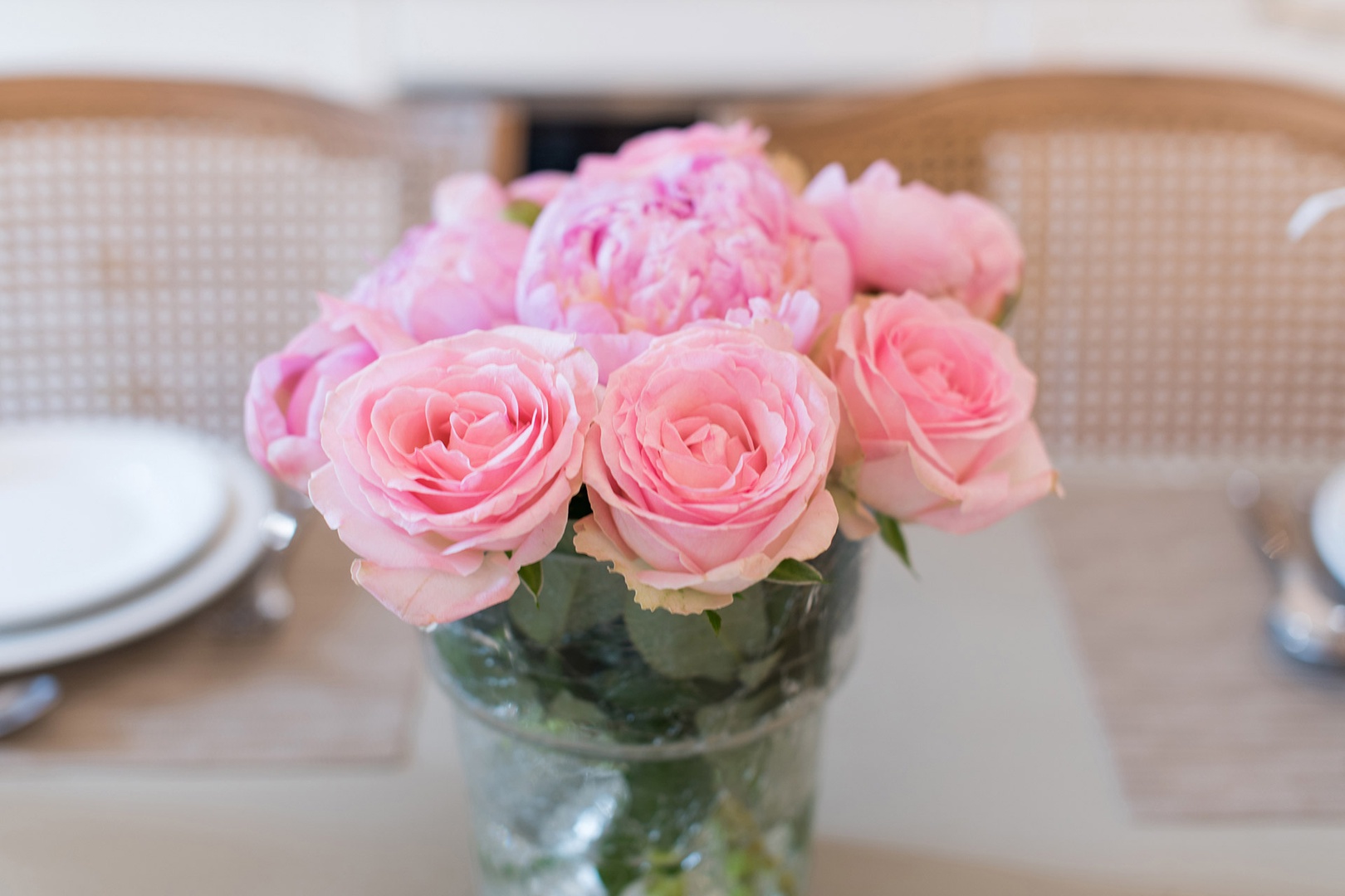Pick up flowers from the nearby market to decorate your table.