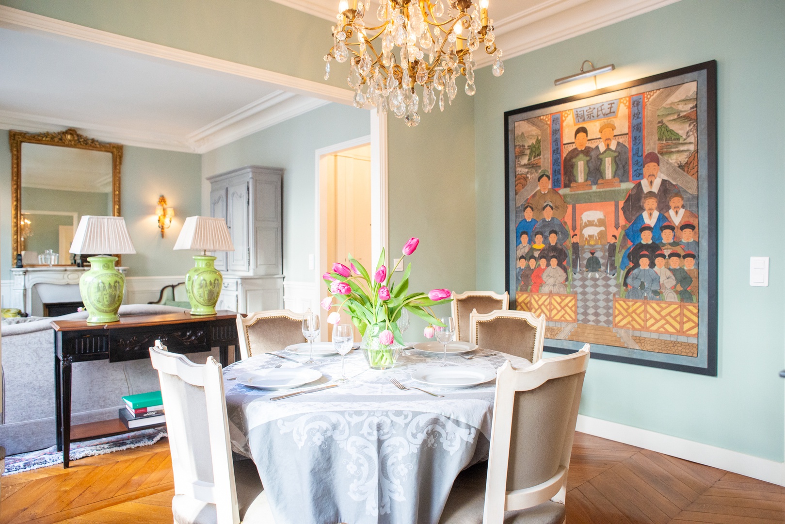 Entertain Paris-style in this beautiful dining room!
