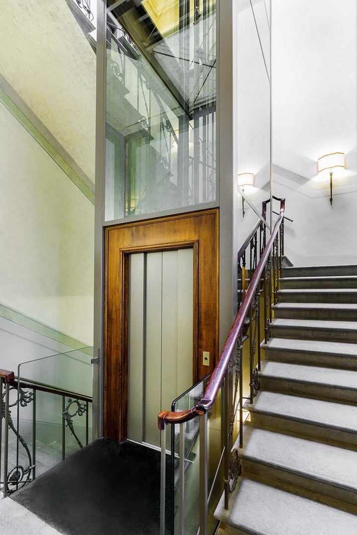 Historic building also includes an elevator.