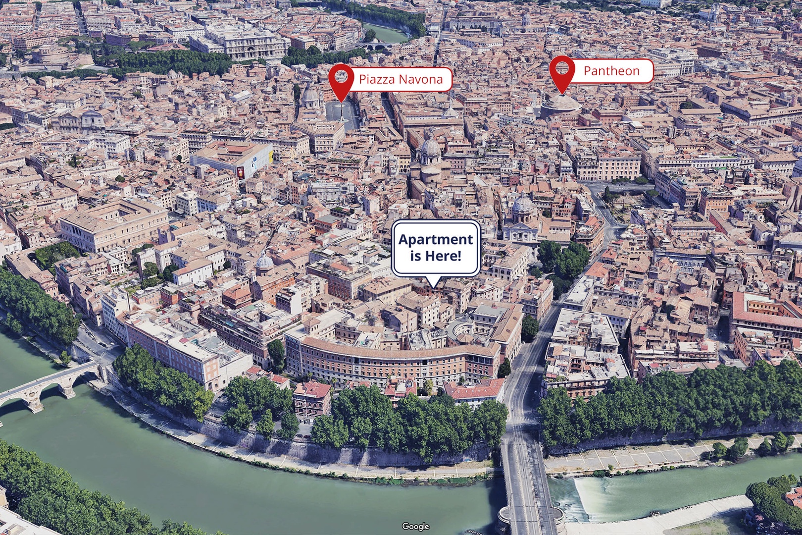 Excellent location on a quiet street just minutes from Campo de' Fiori and Piazza Navona.