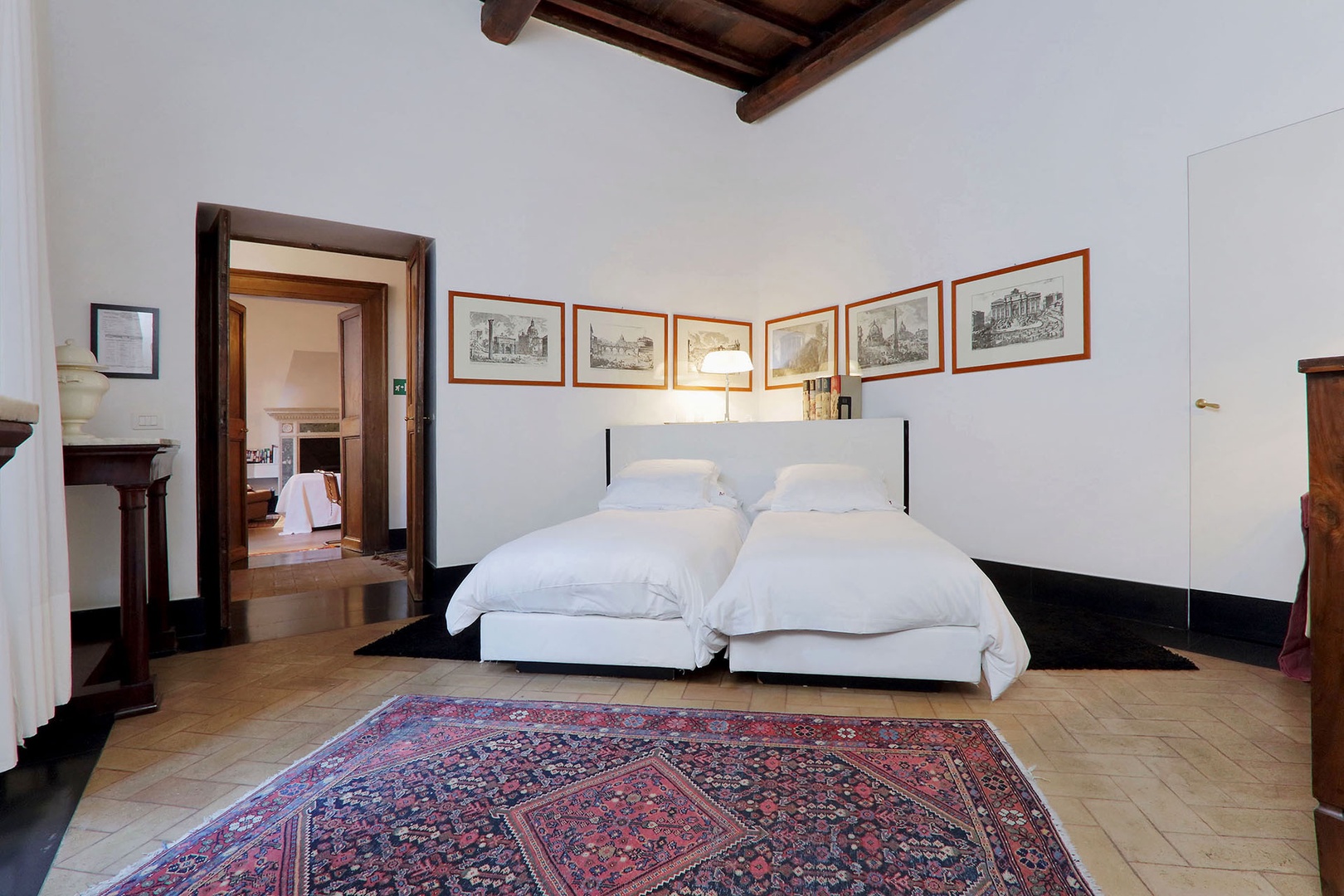 Bedroom 1 has a flexible bed arrangement_ two beds that can be prepared together or apart.