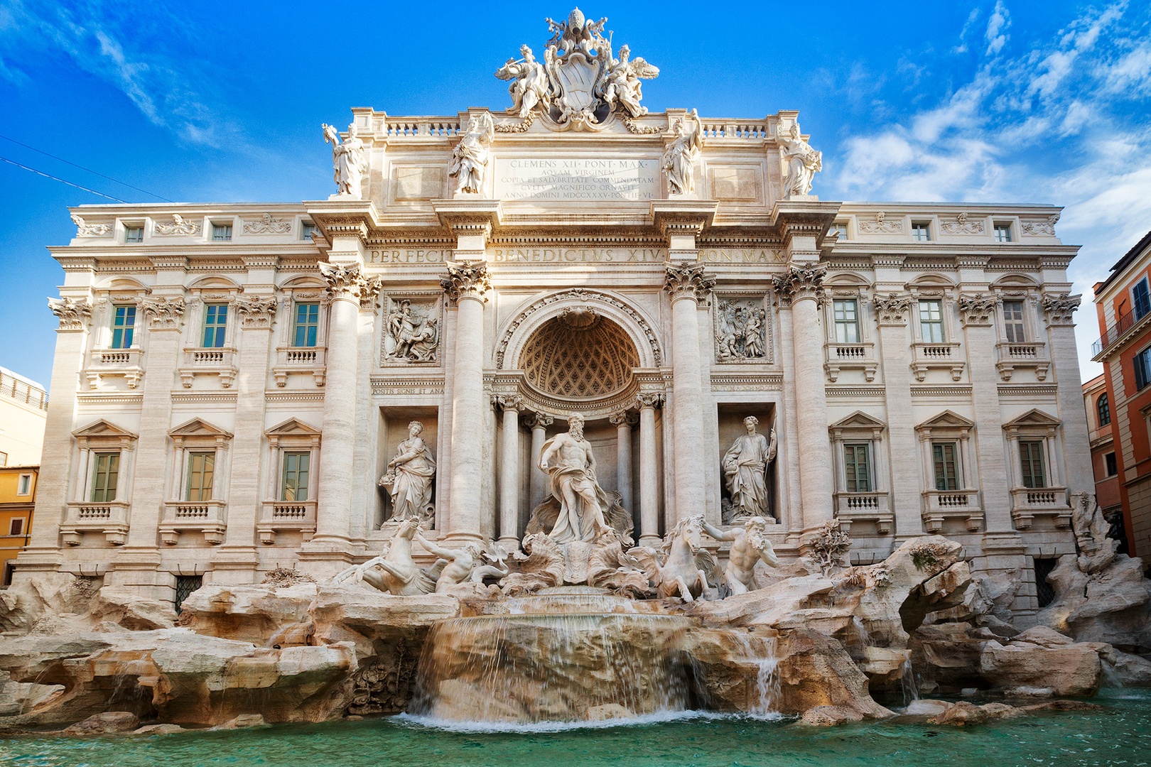 Easily walk to the Trevi Fountain and top historic center sights.