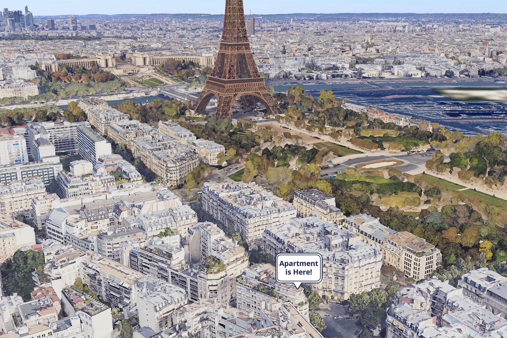 Incredible location near Eiffel Tower and Champ de Mars.