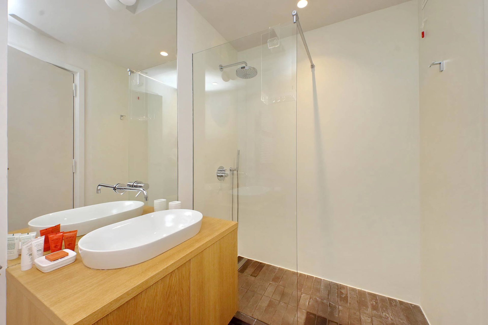 Bathroom 3 with shower, sink and toilet en suite to bedroom 3.