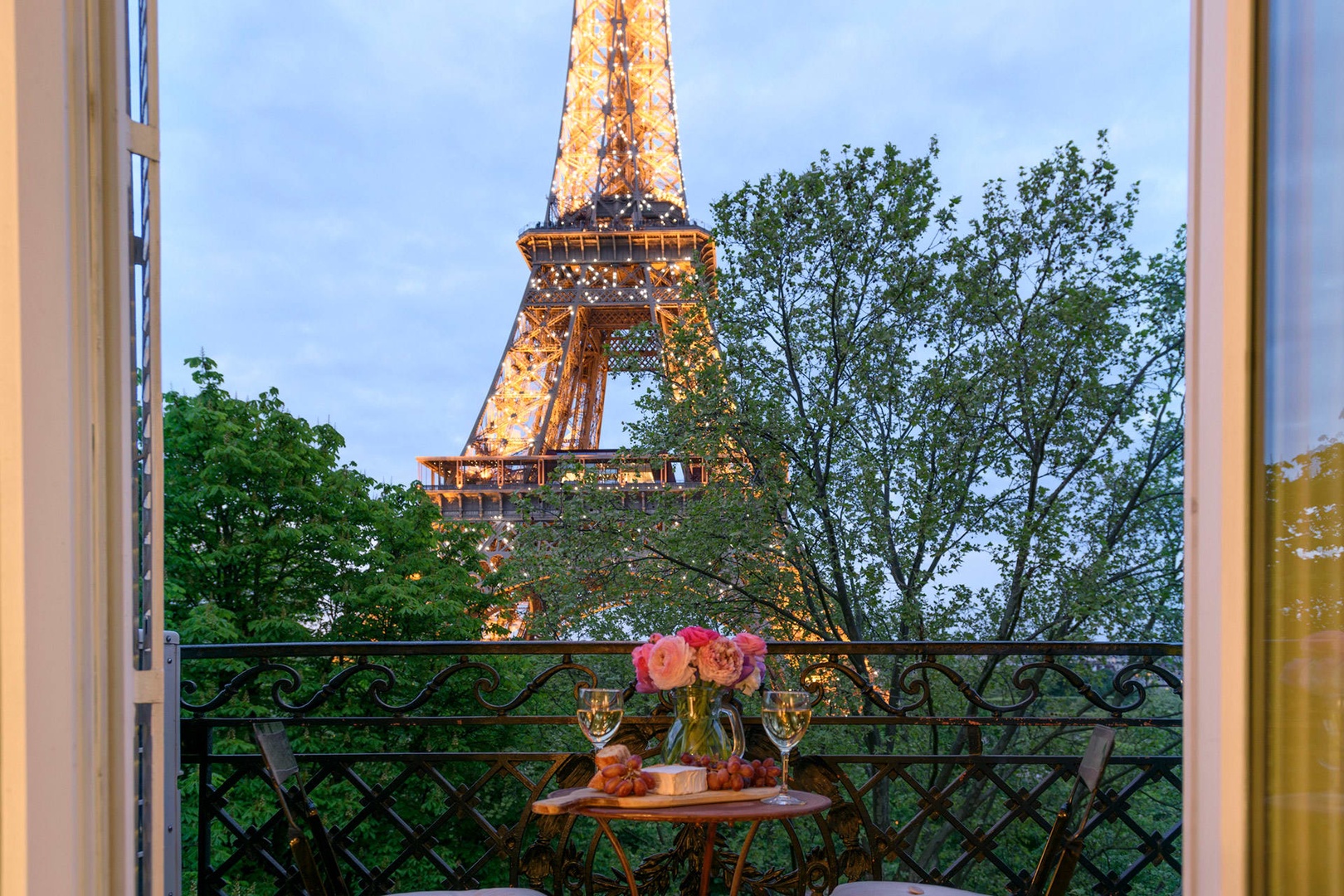 Watch the Eiffel Tower sparkle at night from your window!