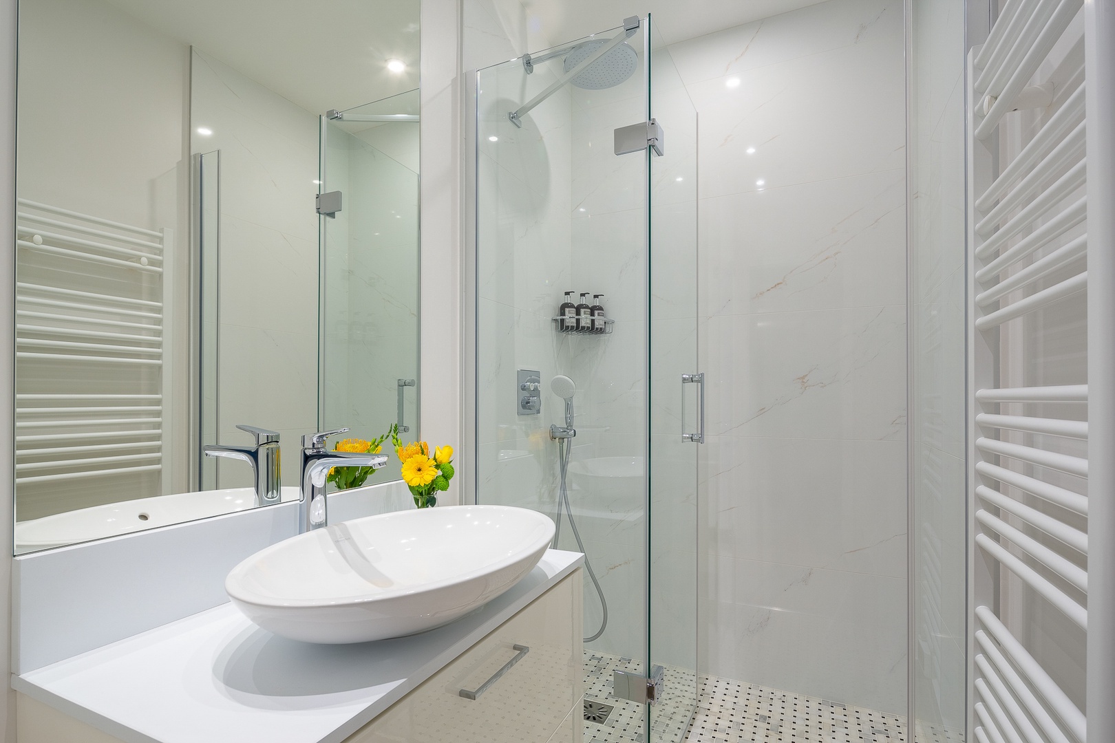 Bathroom 2 with large shower and sink