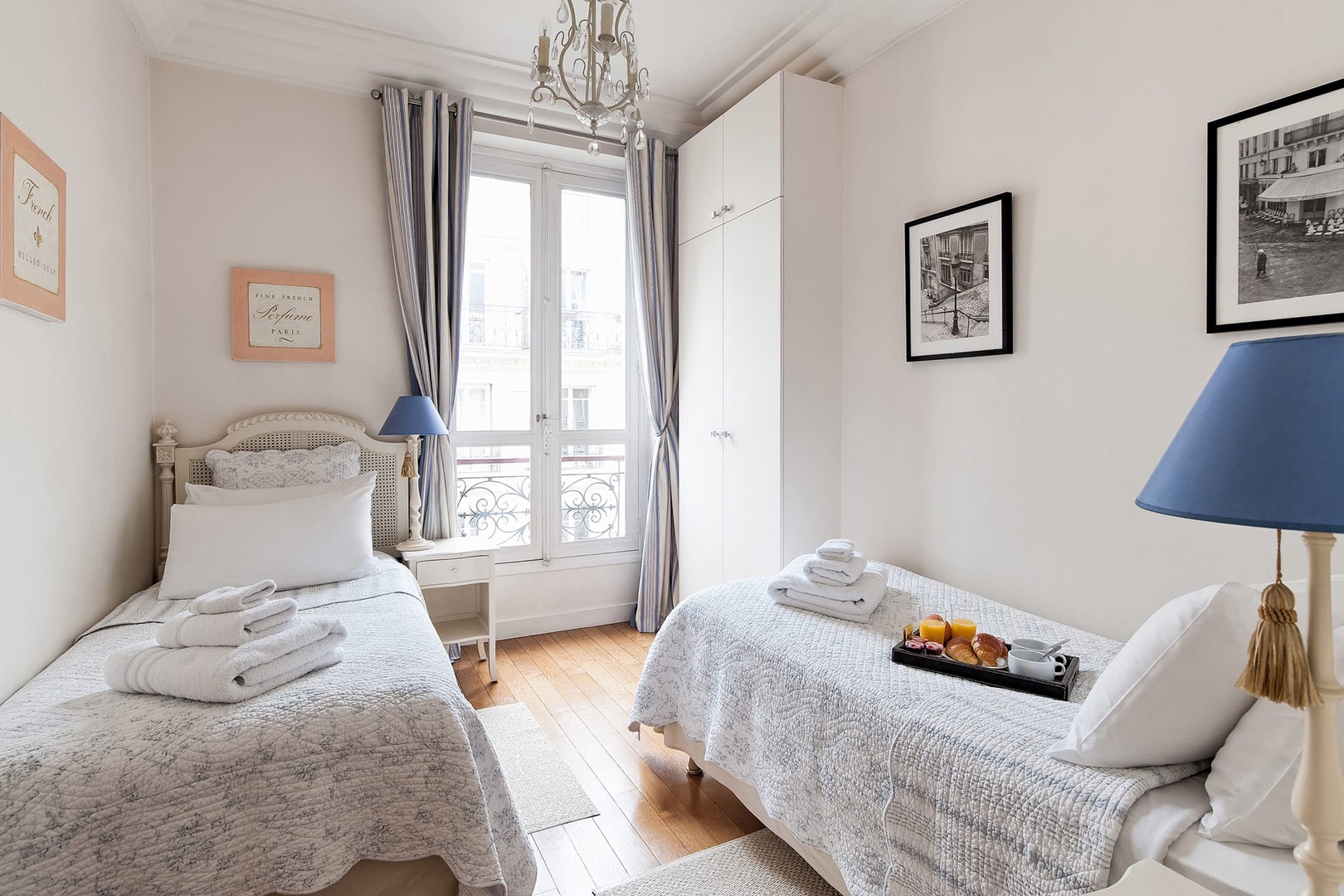 Bedroom 2 has a built-in closet and lovely large French window.