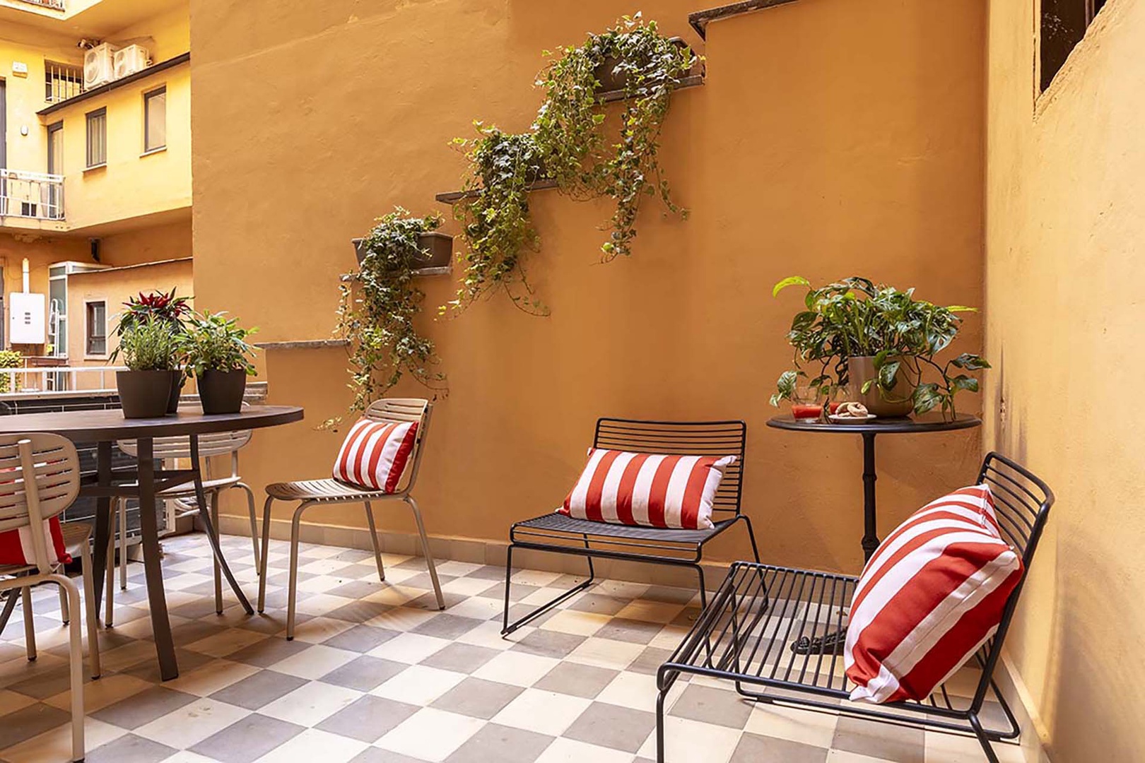 Lovely private terrace off of the kitchen and living room.