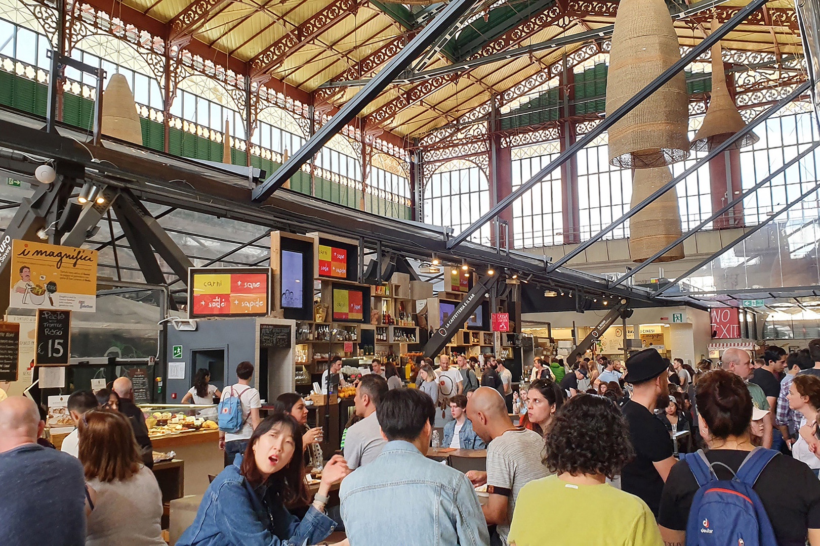 On the upper floor of the Mercato Centrale is a great food court.