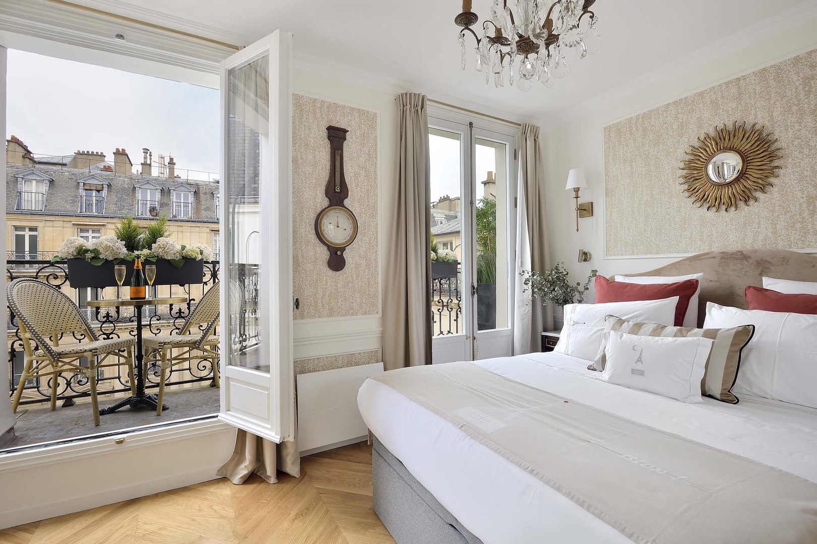 Two beautiful bedrooms exude charm.