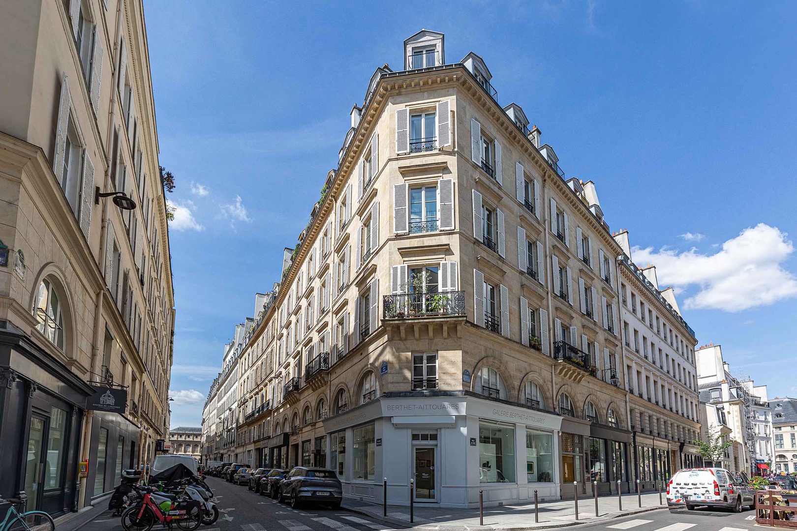 Set in a classic Parisian building in the stylish Saint-Germain neighborhood.
