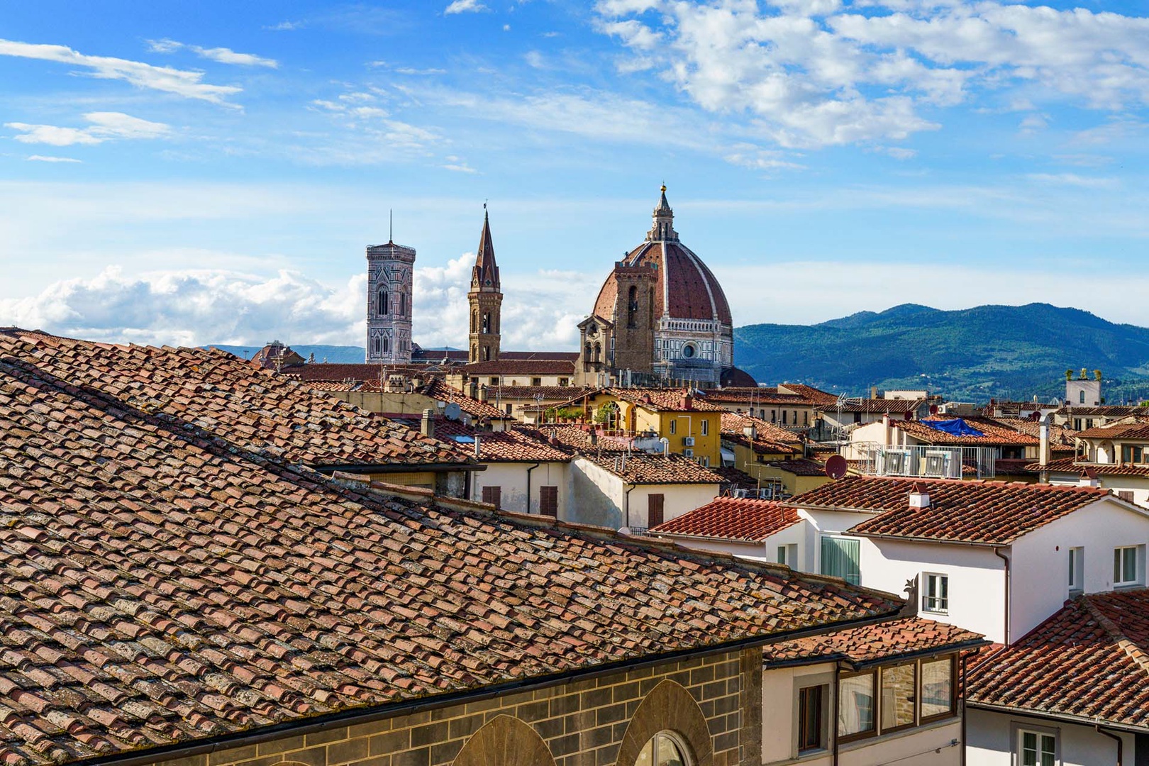 A stunning view of Florence's iconic cathedral dome and historic architecture.