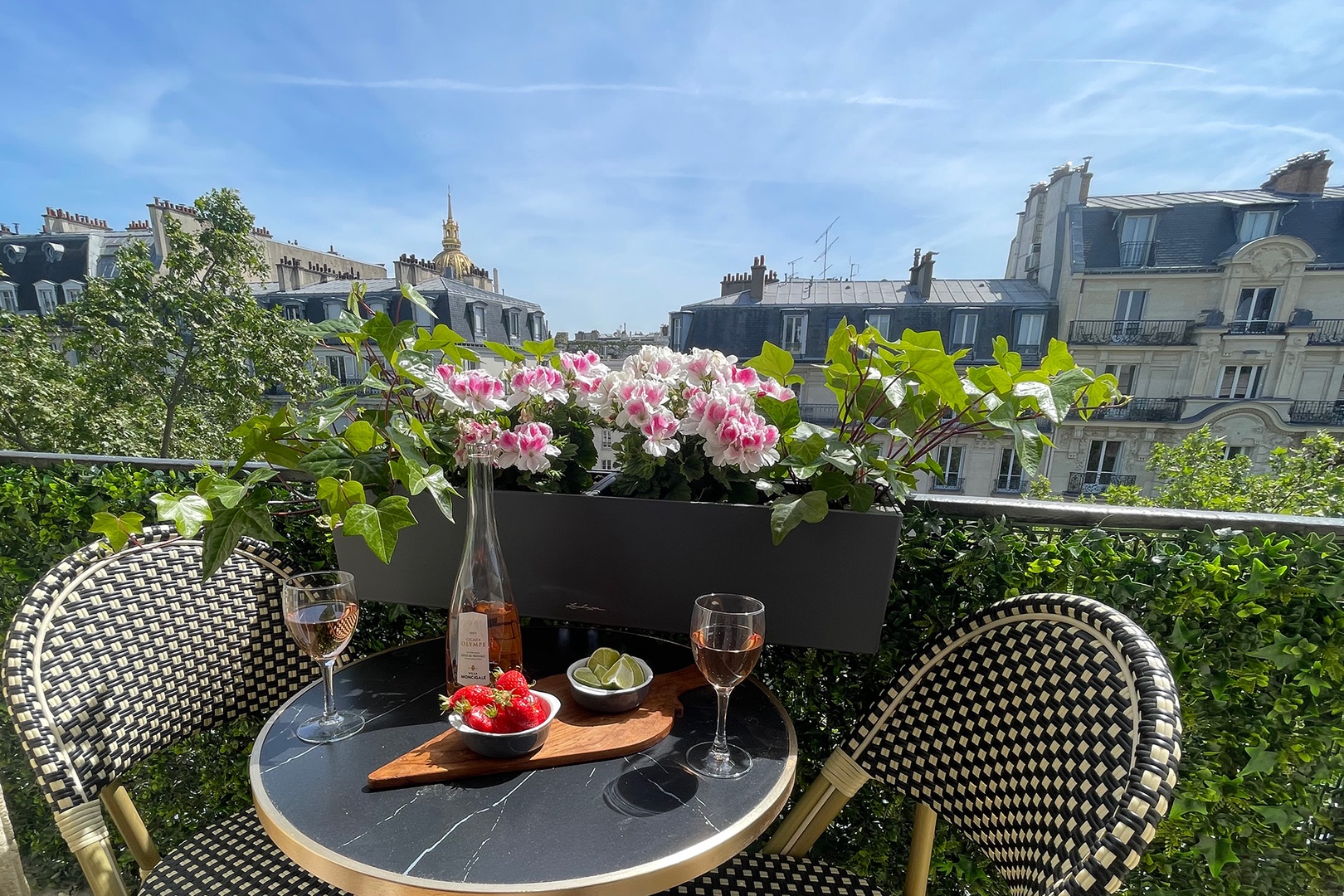 Stunning view of Les Invalides from Les Pierres Dorées in the 7th arrondissement.