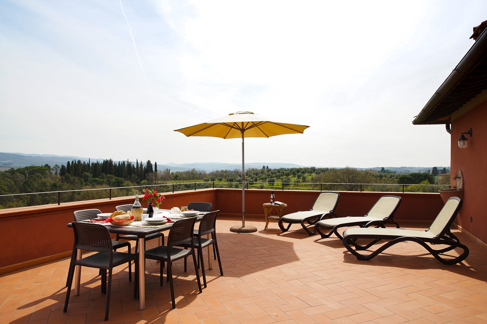 Relax on the large terrace with views galore.