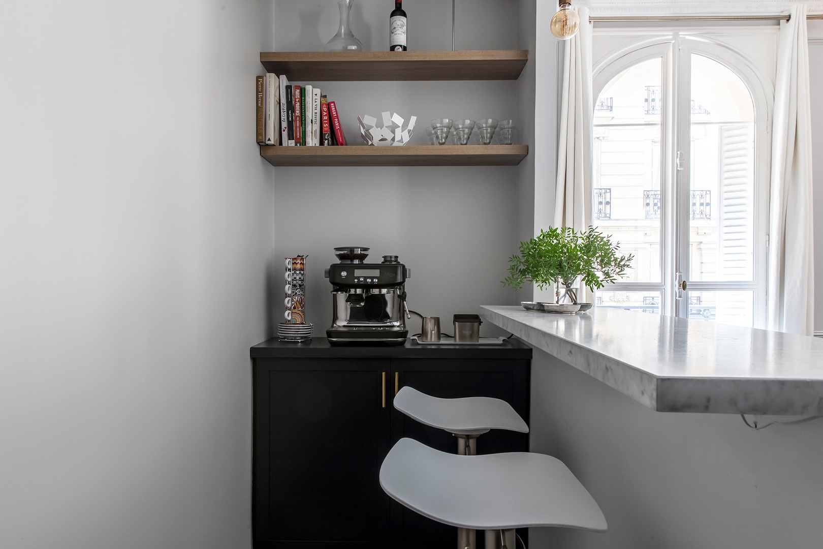 The bar in the kitchen is also a great breakfast nook.