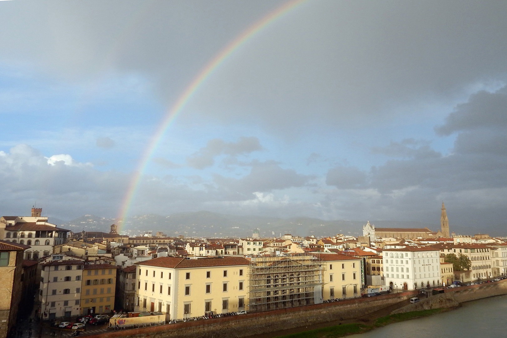 Florence, Italy. January 2022. the view of the windows of the