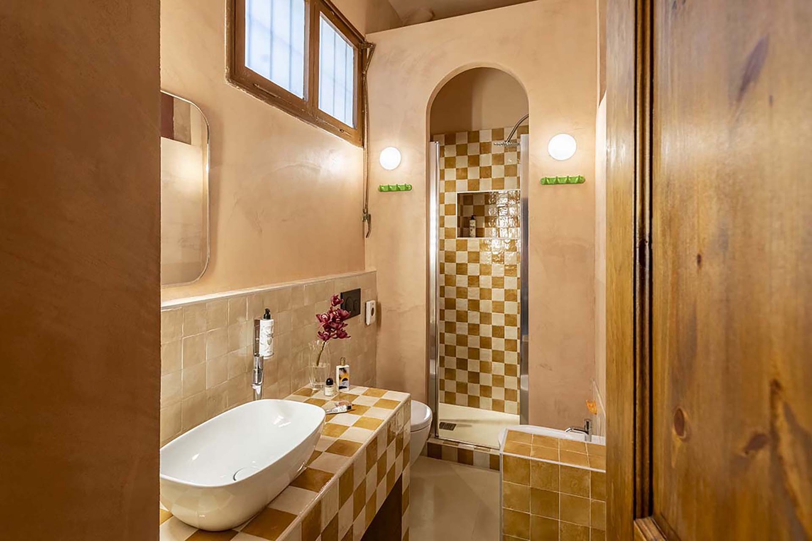 Bathroom 1 is near bedrooms 1 and 2.