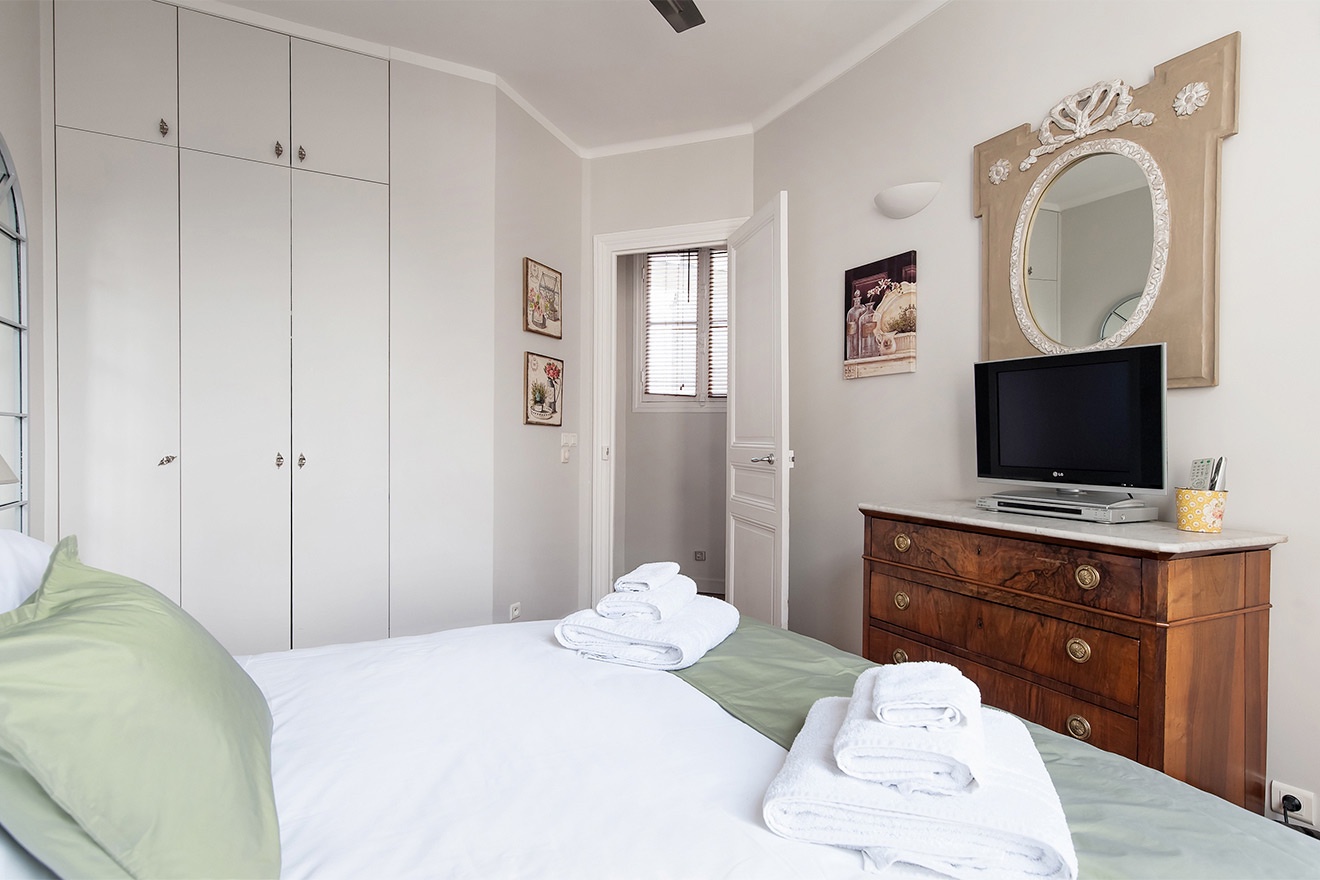 Built-in closets in bedroom 1 provide plenty of storage.