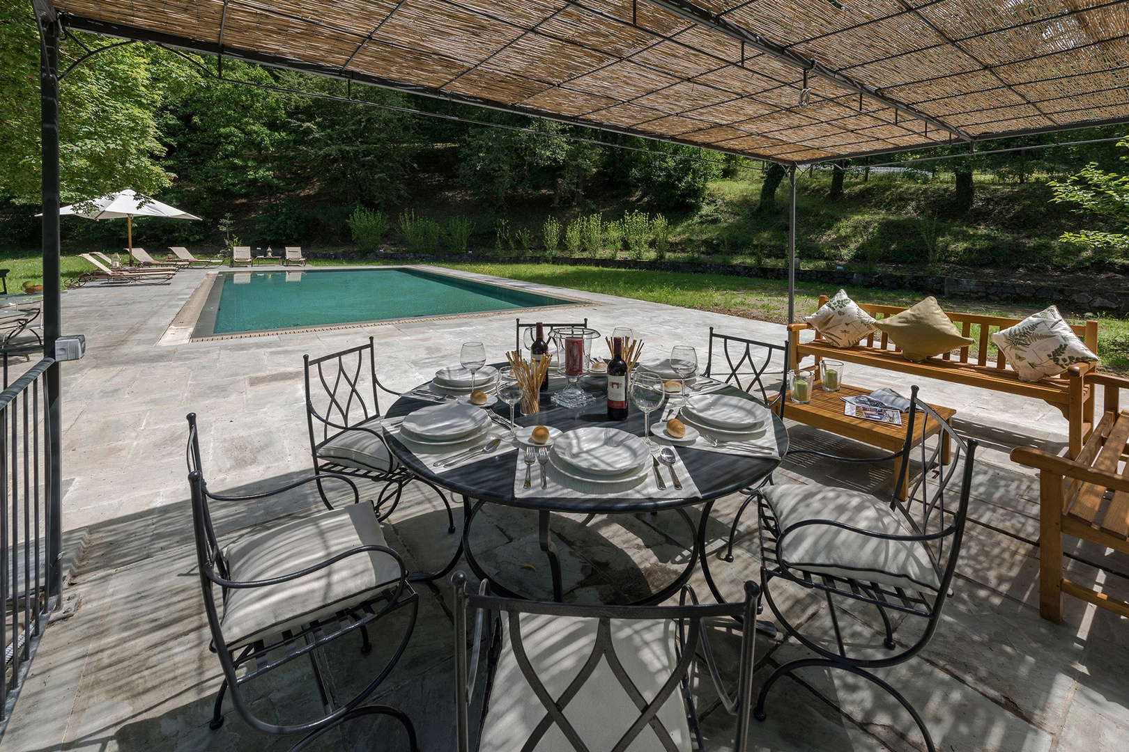 Enjoy a poolside lunch on a warm summers day.