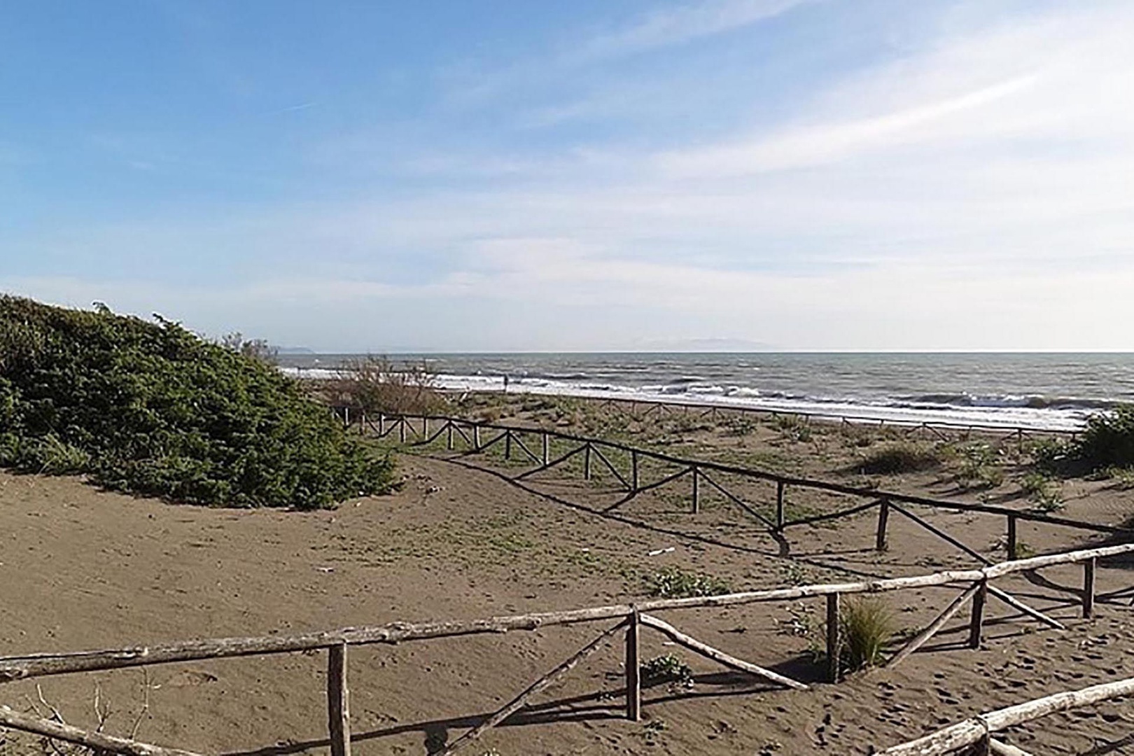 It is a 8 minute walk thru estates private pine grove to reach the private beach.