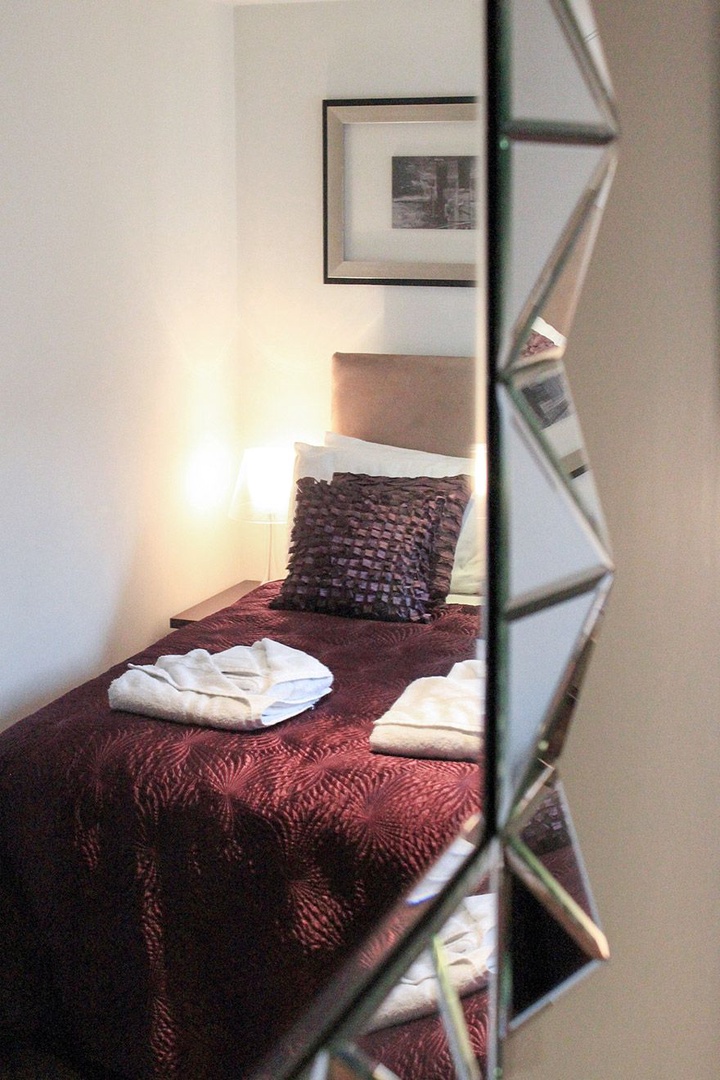 Interesting mirror in the second bedroom