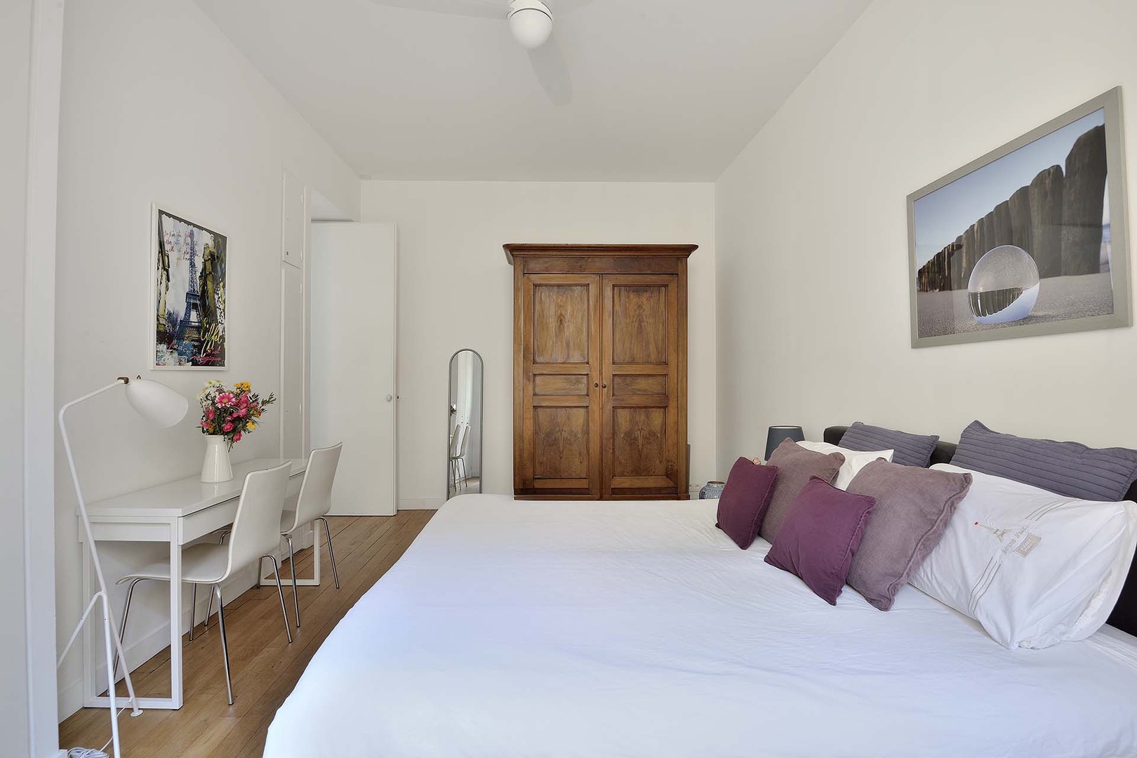 A trundle is available in bedroom 2, best suited for a child.